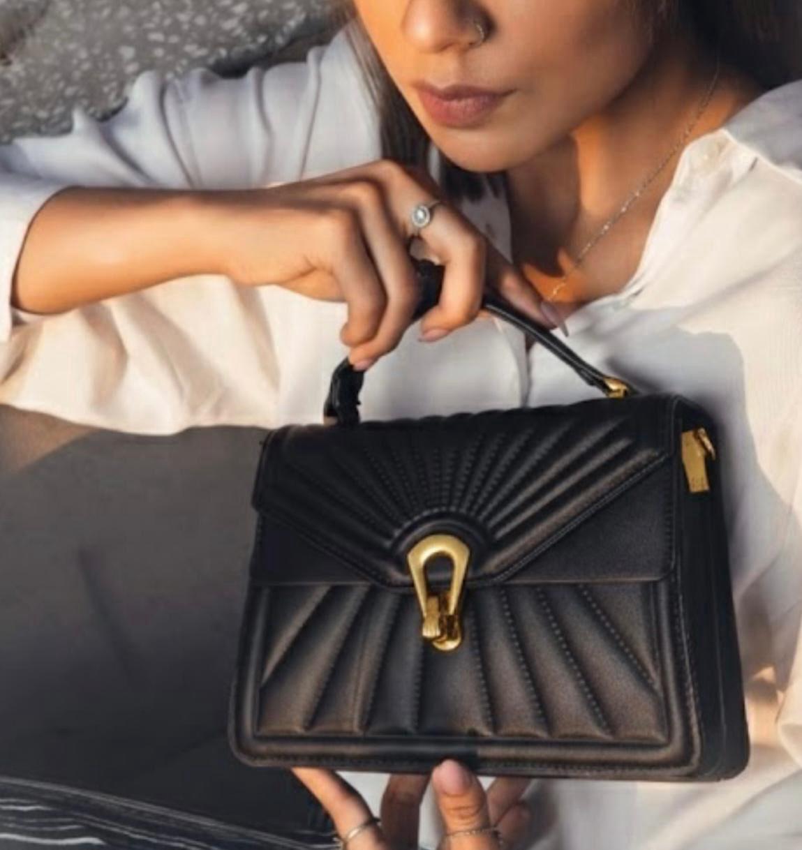 Black Chevron Crossbody Bag