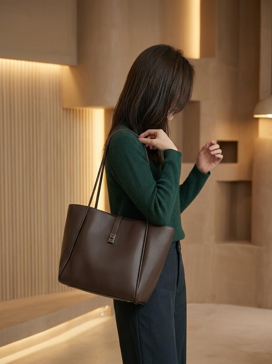 Vinora Tote- Chocolate brown