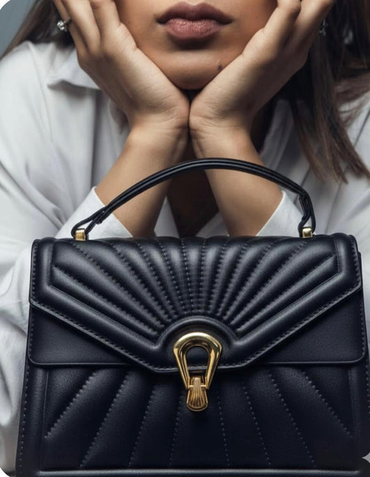 Black Chevron Crossbody Bag